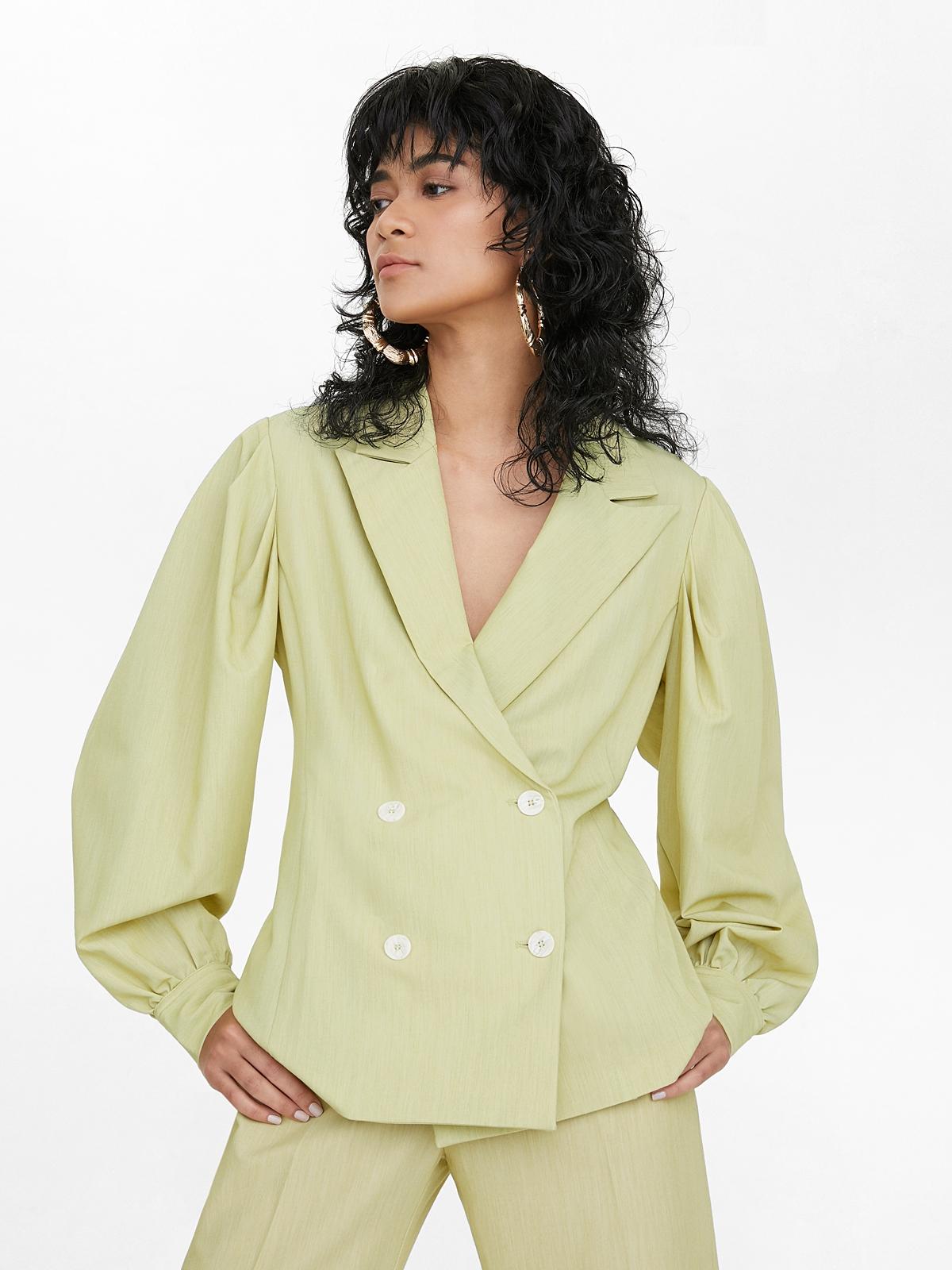 Oversized Double Button Blazer - Green
