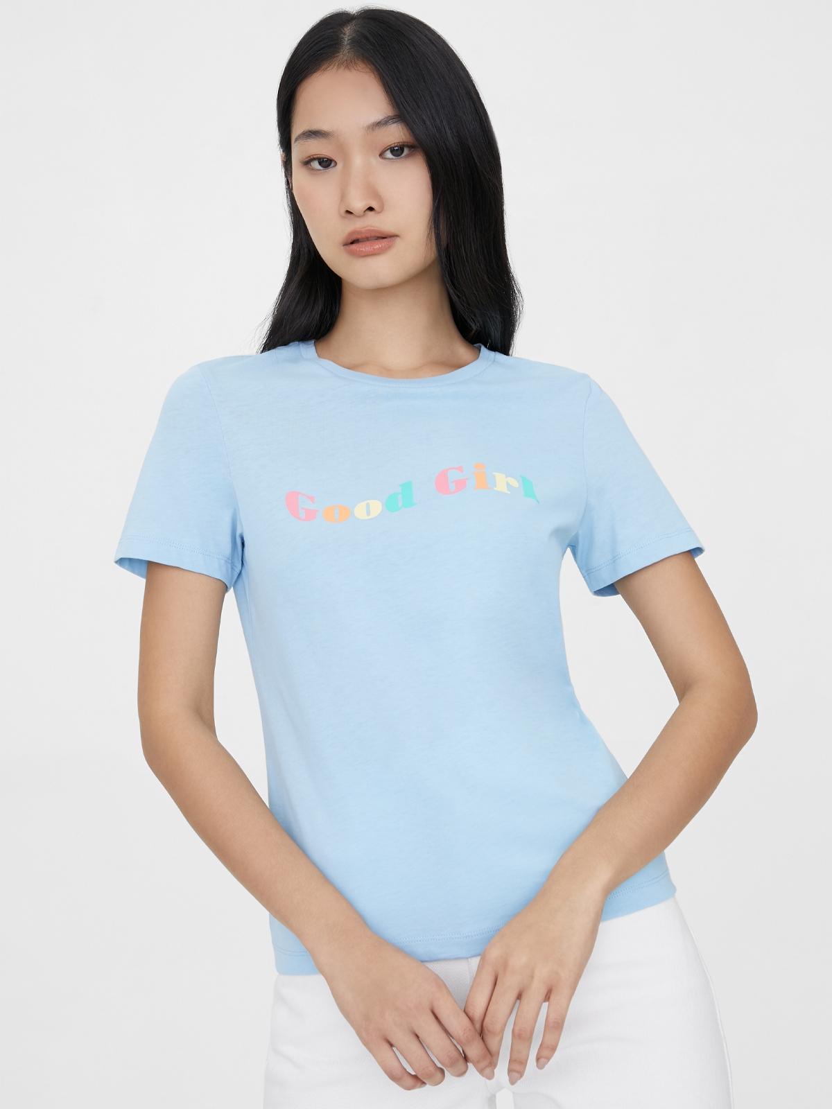 Sustainable Good Girl Graphic Tee - Light Blue