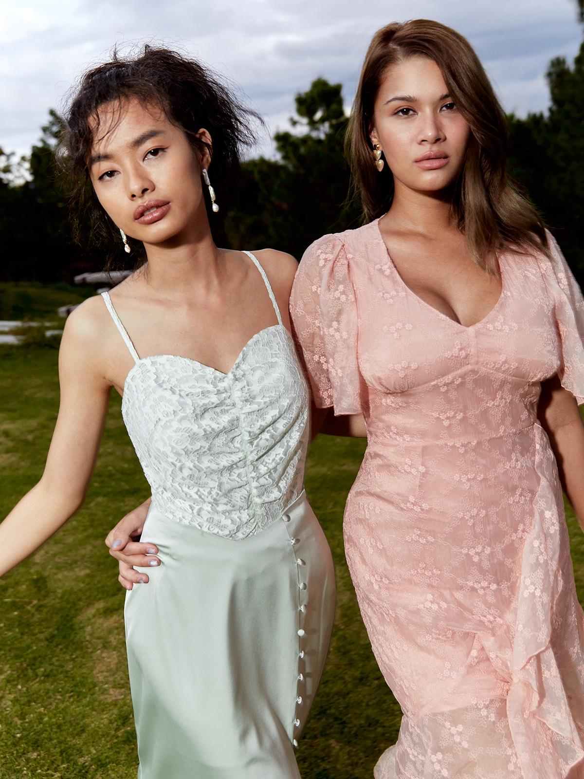 Lace Accent Sweetheart Neck Cami Top - Mint