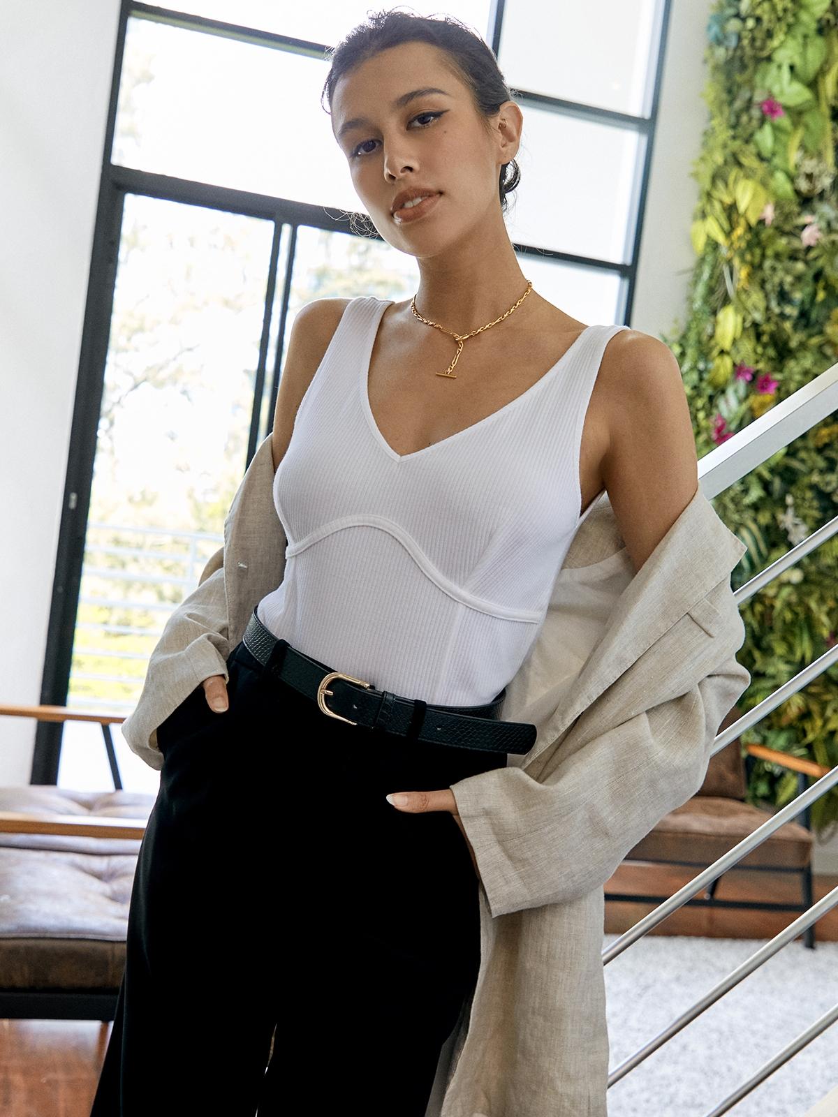 Filagen Corset Style Tank - White