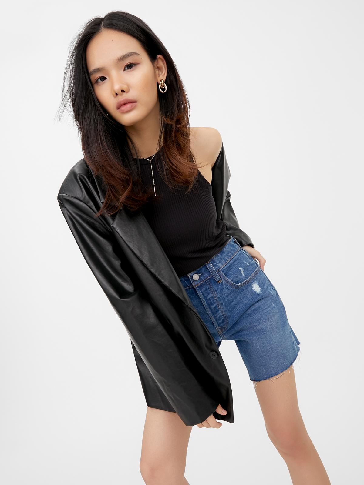 Sustainable Ribbed Tank Top - Black