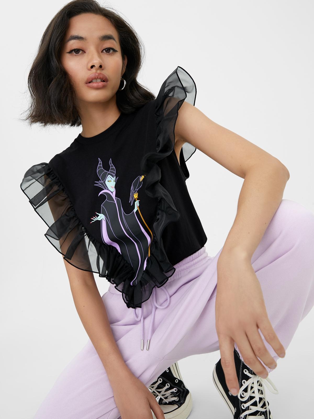 Disney Maleficent Sustainable Ruffled Top - Black