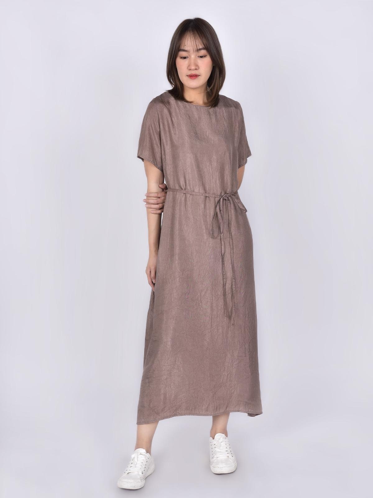 3.3 Field Trip X String Belted Long Dress - Brown