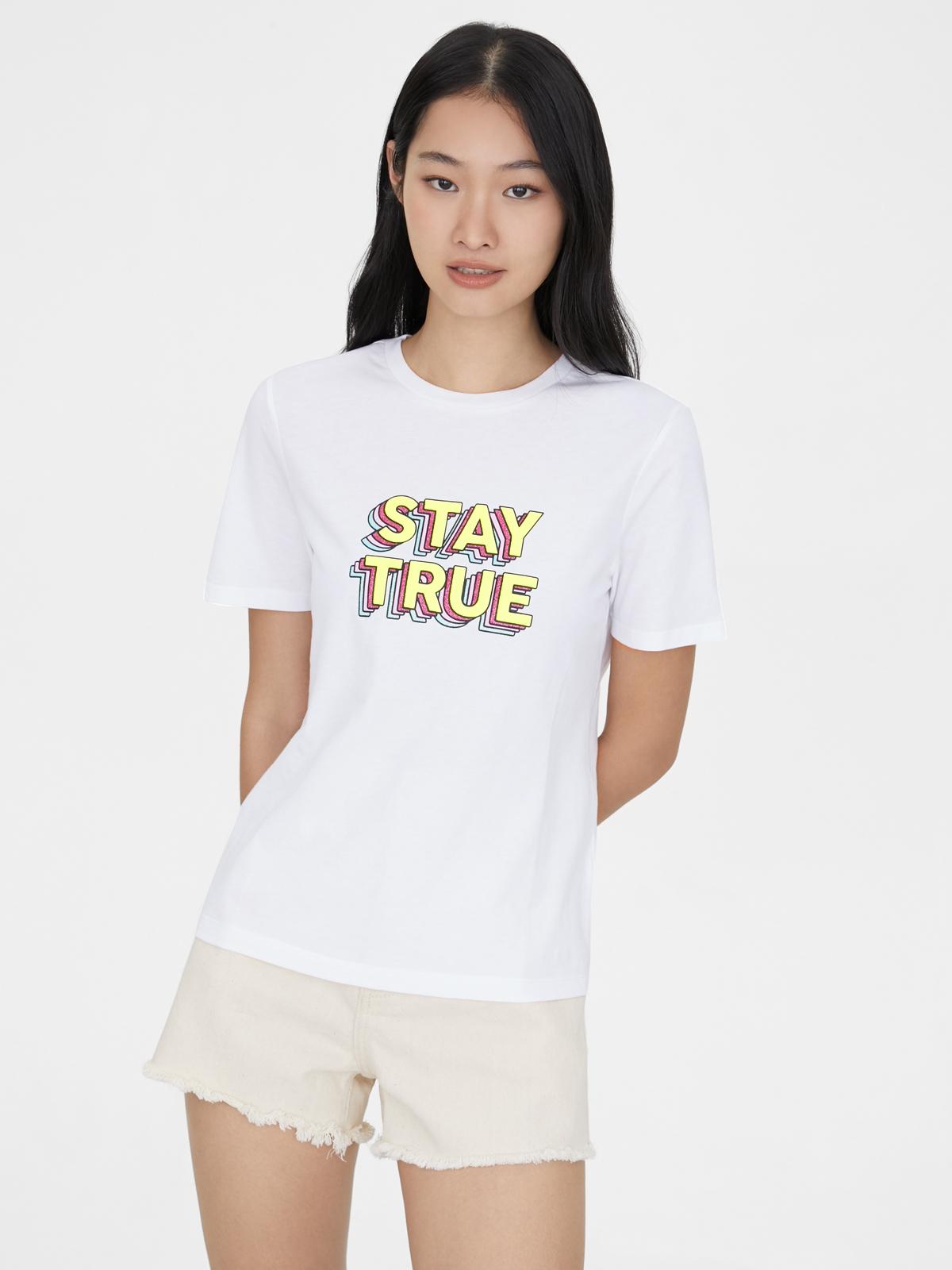 Sustainable Stay True Graphic Tee - White