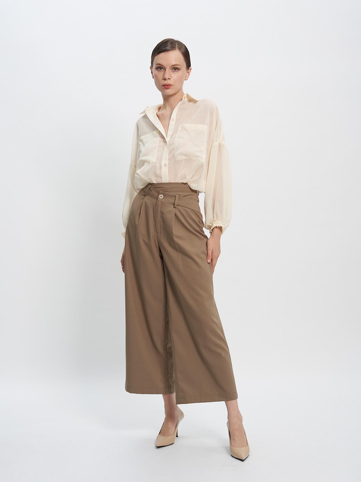 Anne Wide-leg Pants - Brown