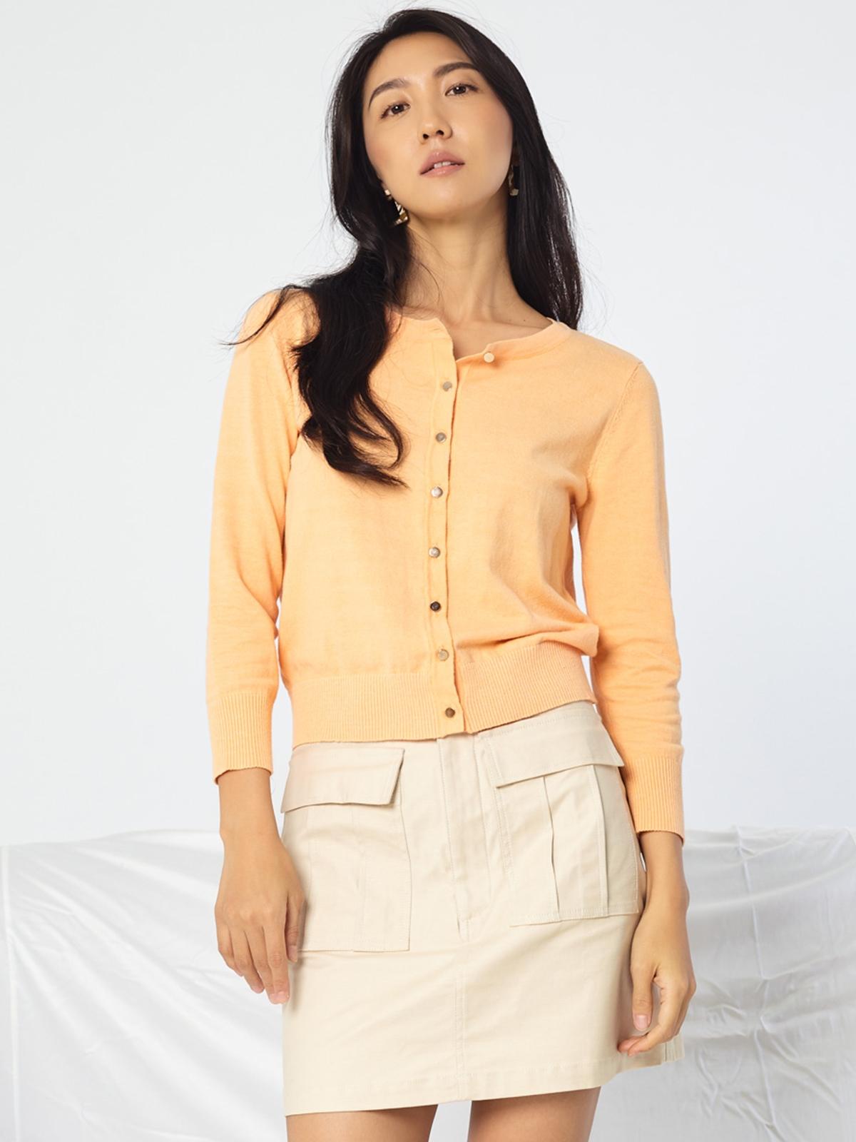 Organic Cotton Cardigan - Light Orange