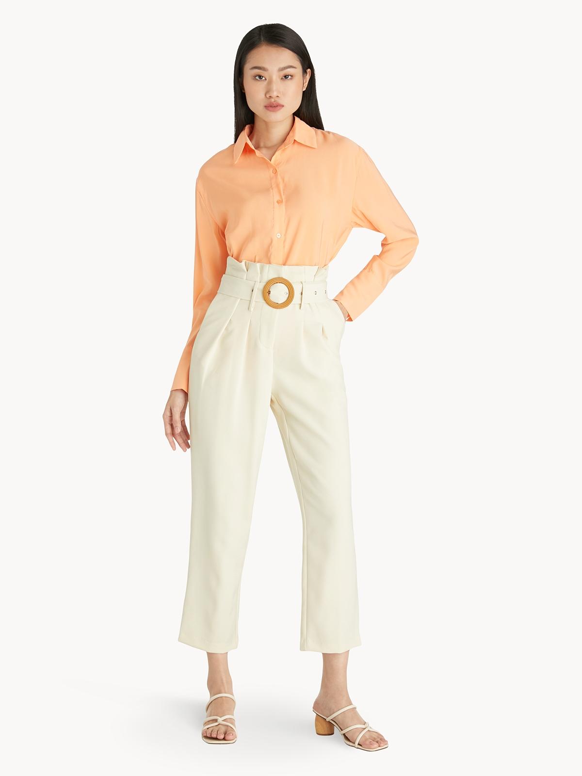 Loose Drop Shoulder Shirt - Orange