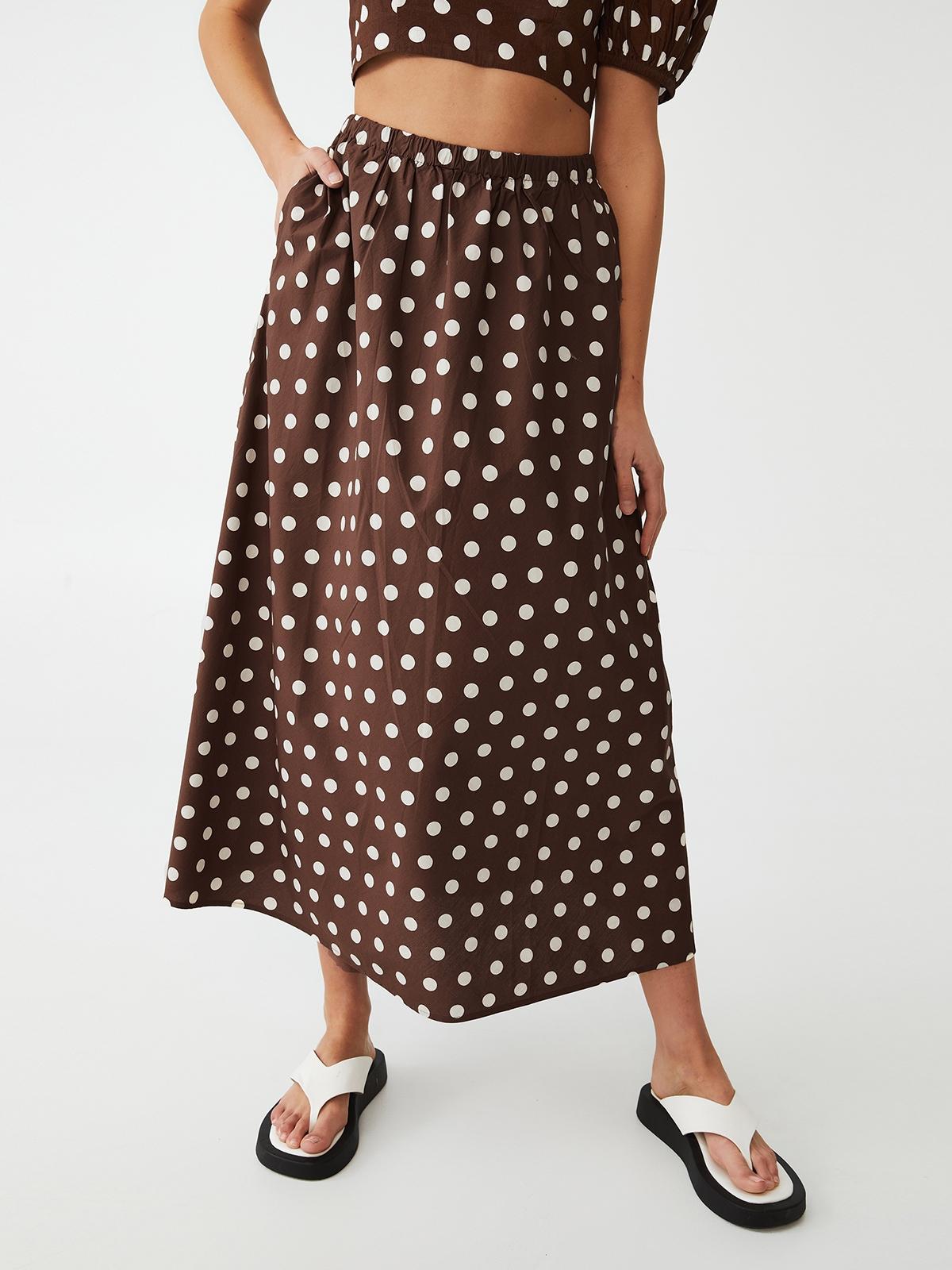 Woven Petite Lauren Maxi Skirt Hayley Spot - Acorn
