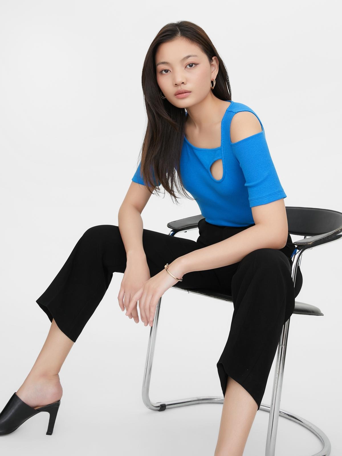 Filagen Cut Out Crop Top - Blue Filagen Cut Out Crop Top - Blue