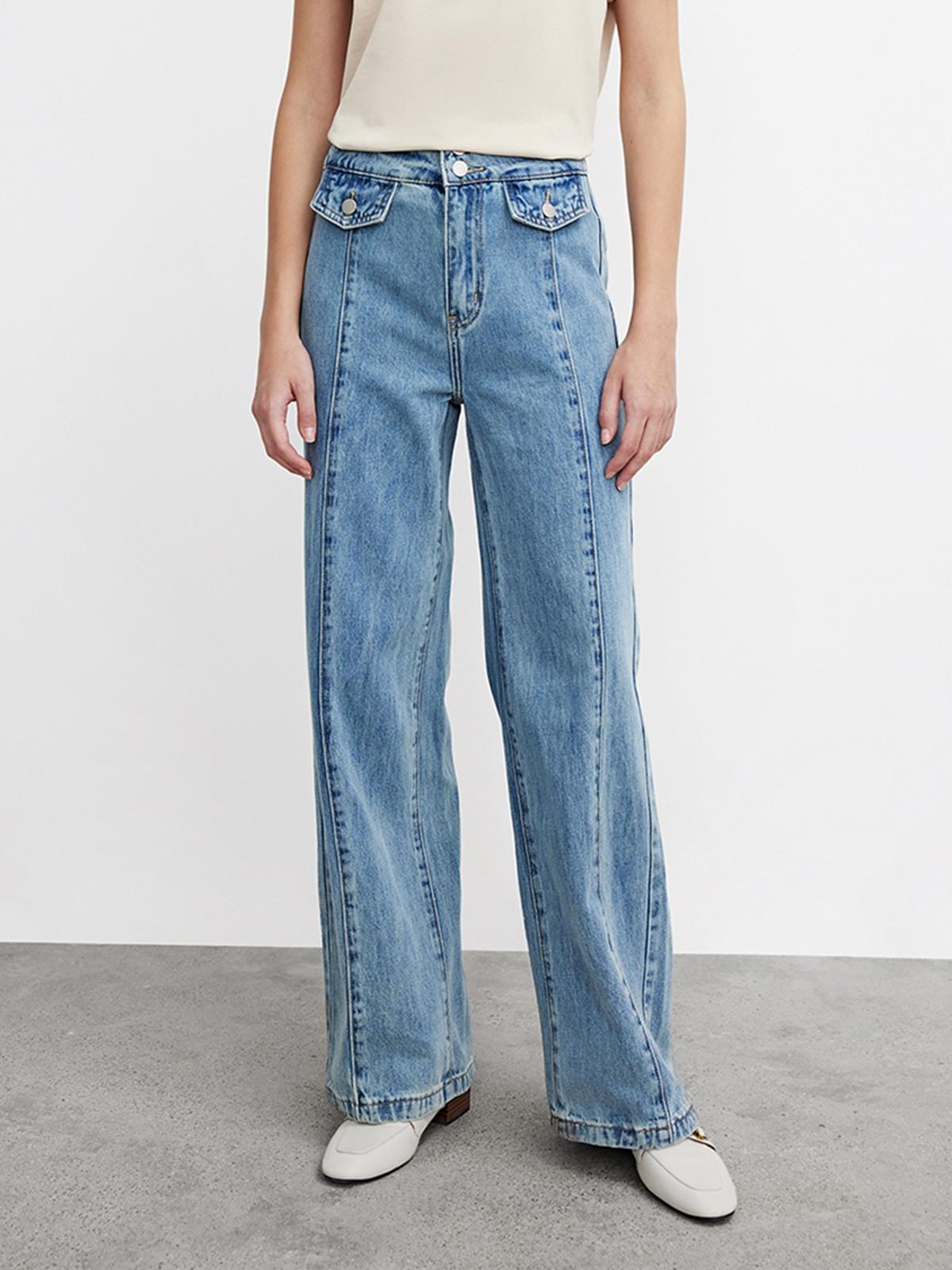 Straight Leg Jeans - Denim