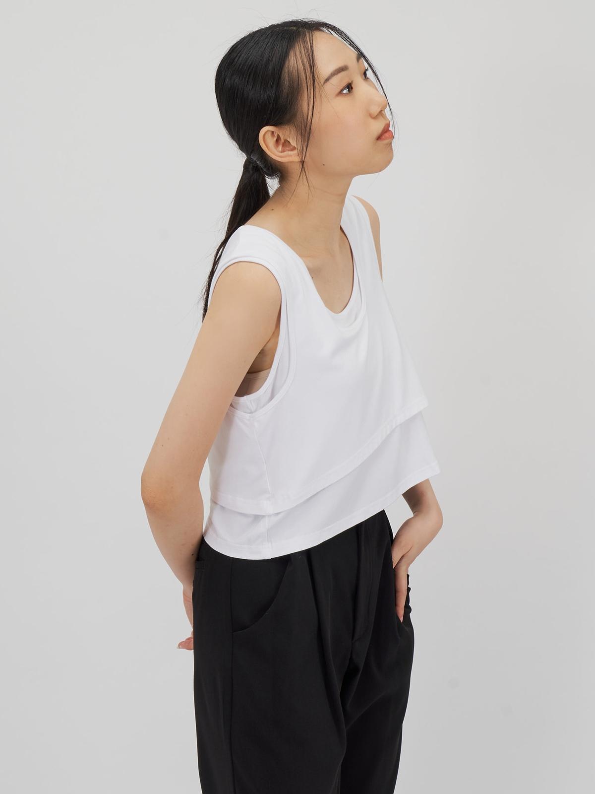 Classic Two Piece Crop Tank - White