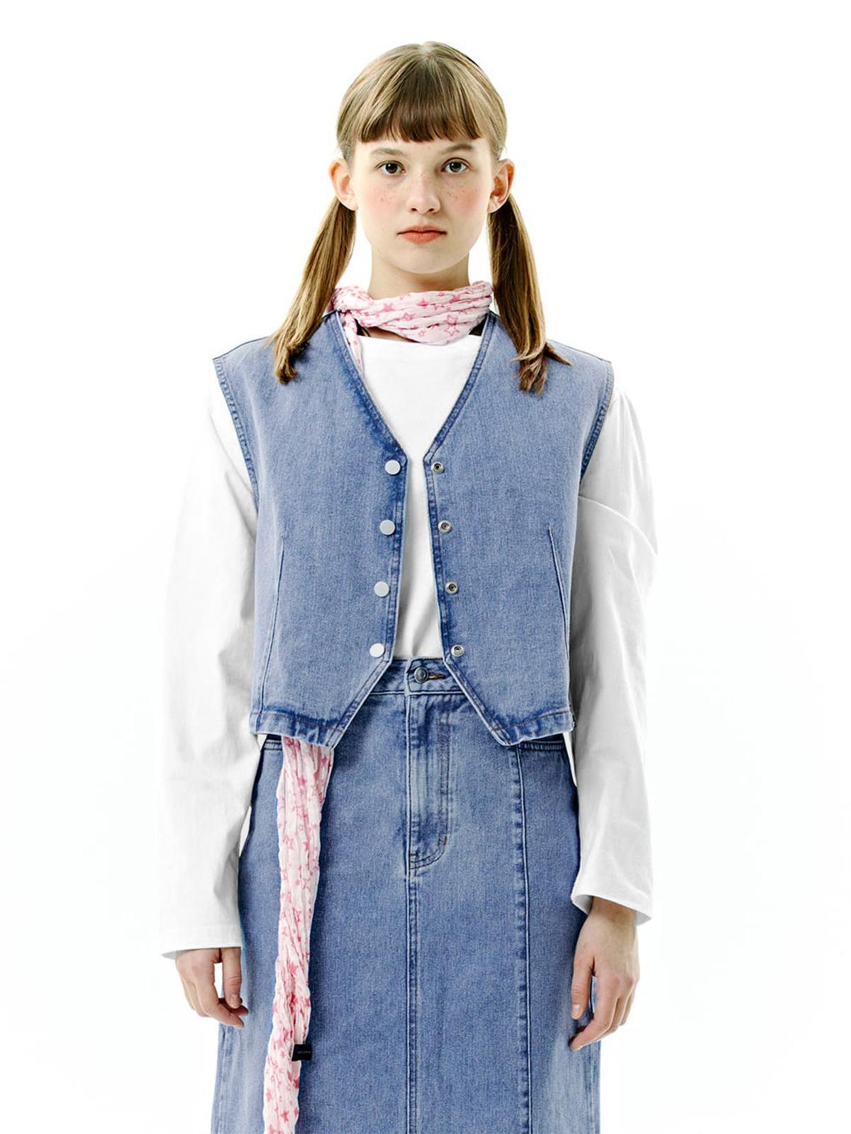 Clotty X Vintage Denim Vest - Blue
