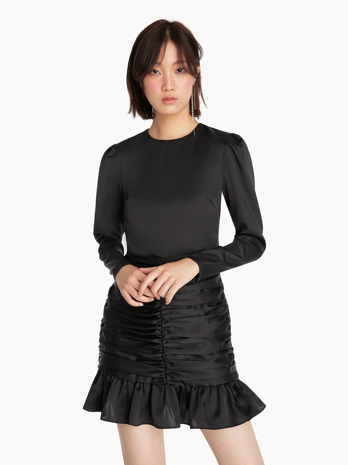 Open Back Fit And Flare Dress - Black