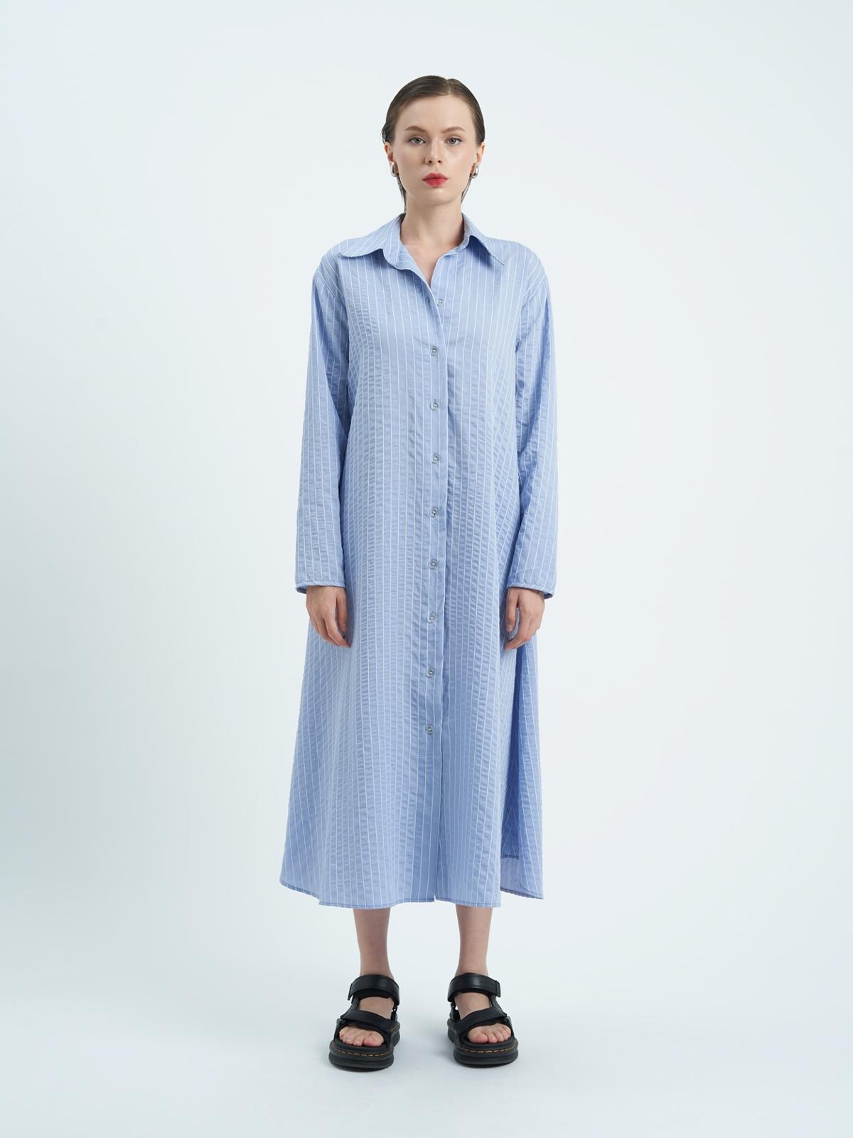 Wendy Shirt Dress - Blue