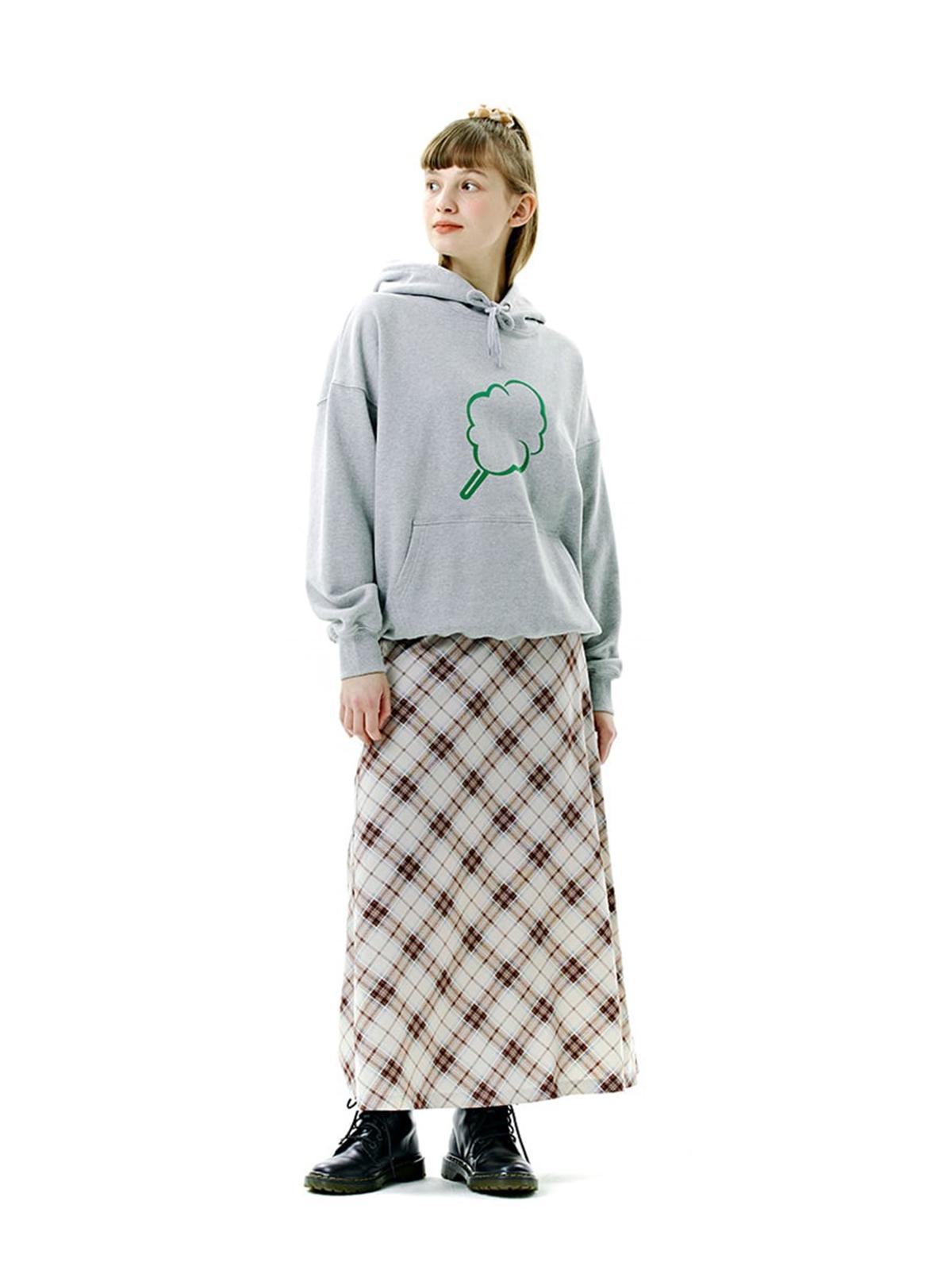 Clotty x VIintage Pattern Long Skirt - Beige