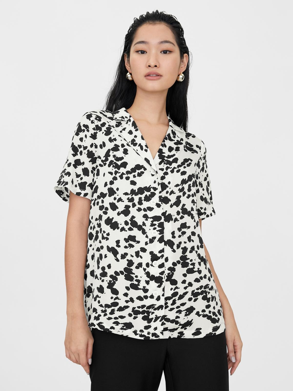 Speckled Button Up Shirt - White