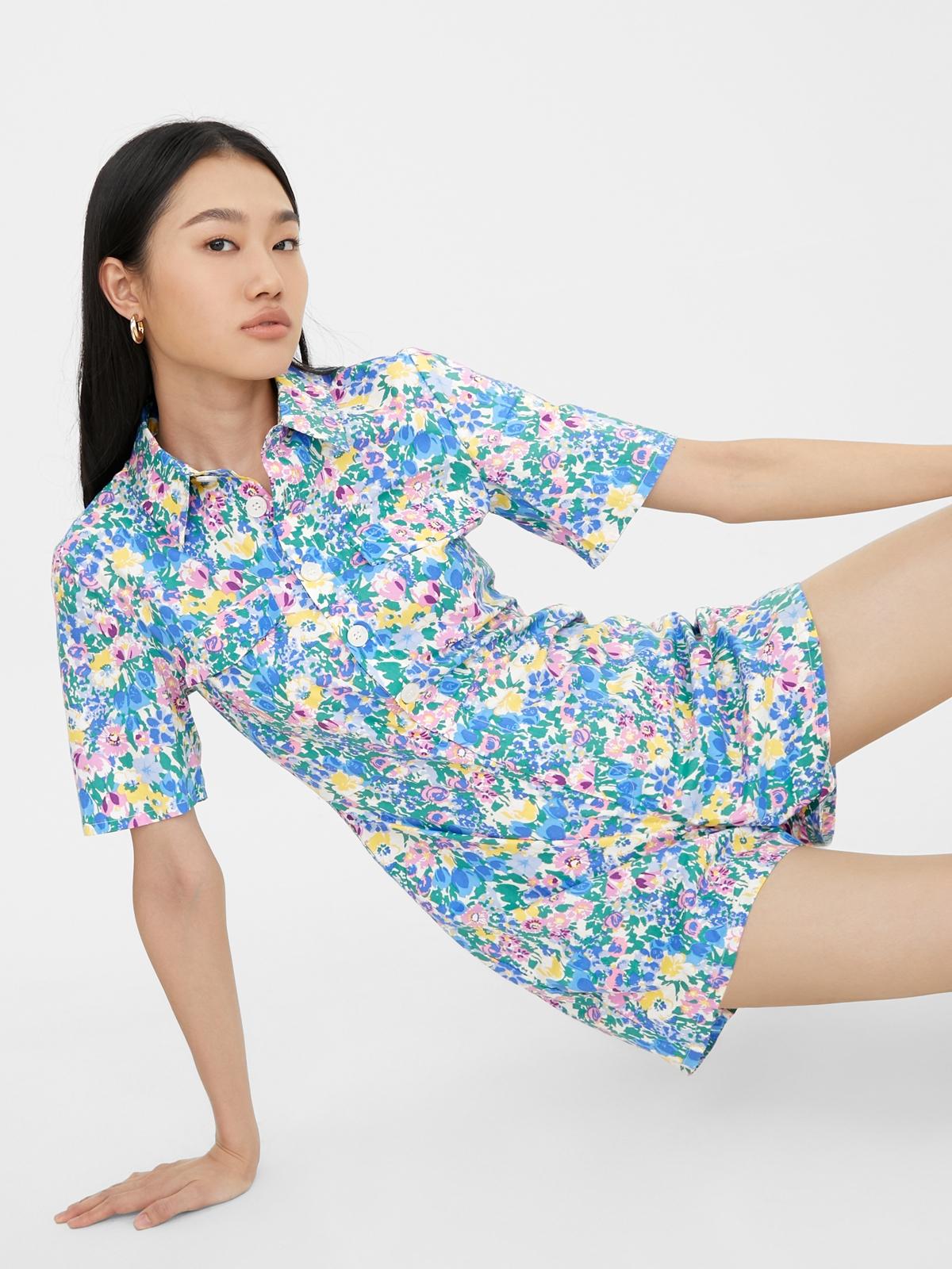 Floral Print Short Sleeve - Print