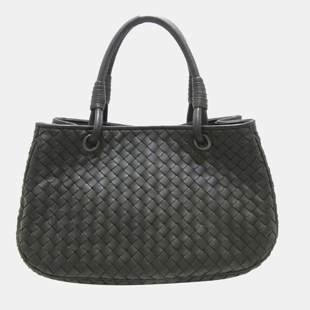 Bottega Veneta Black Intrecciato Leather Handbag