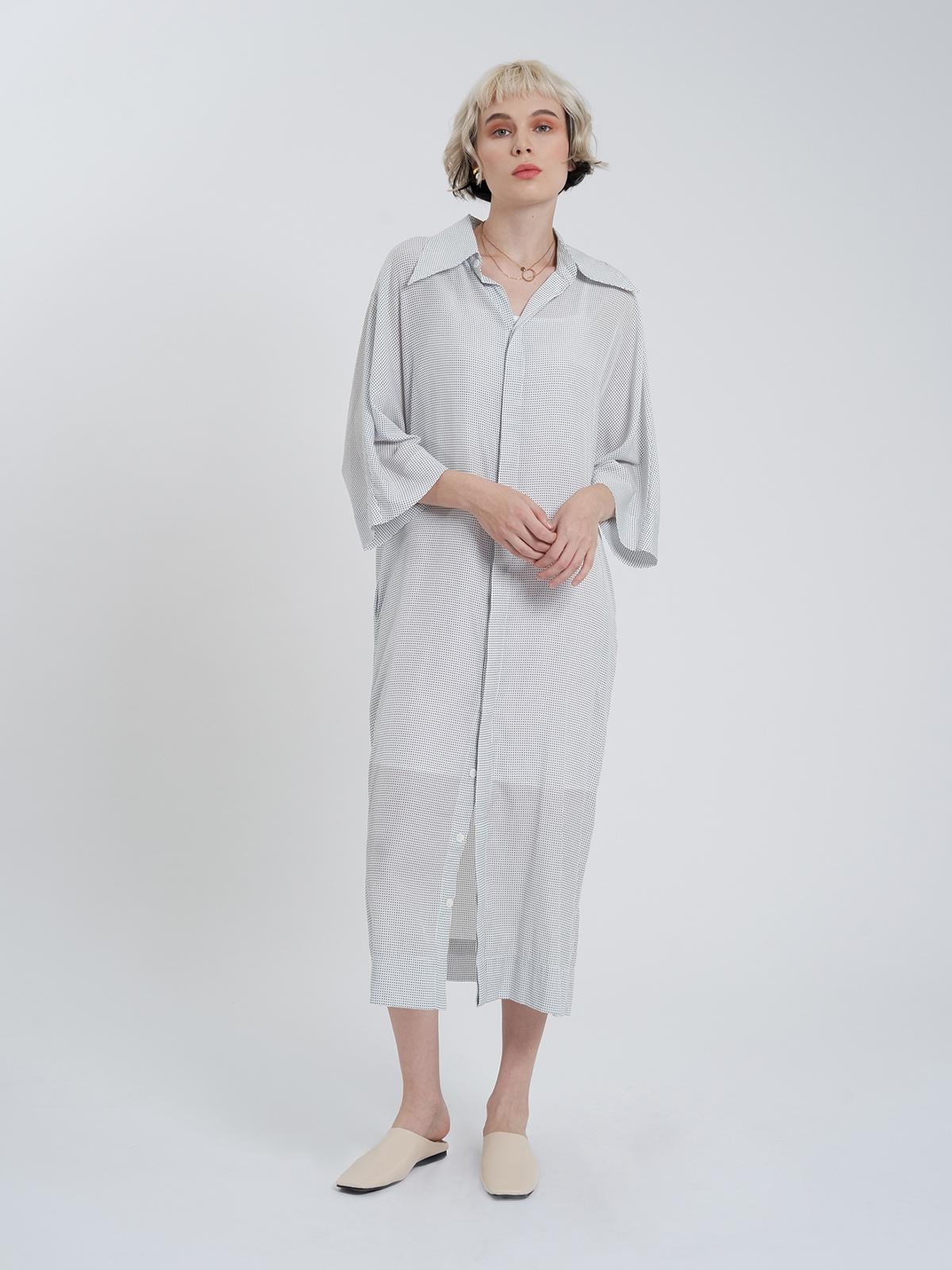 Marine Shirt Dress - Blue