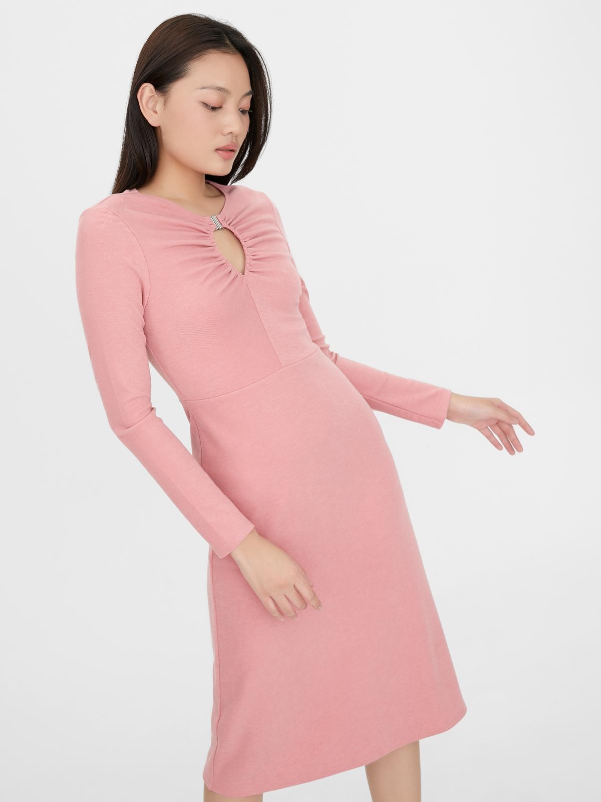 Cut Out Midi Dress - Blush