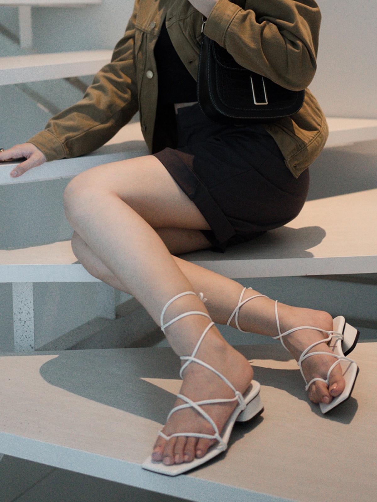 Kourtney Strappy Heels - White