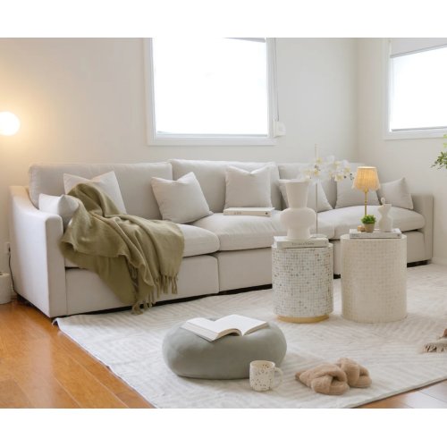 Millie 4 Seater Spill-Resistant Modular Sofa in Light Beige
