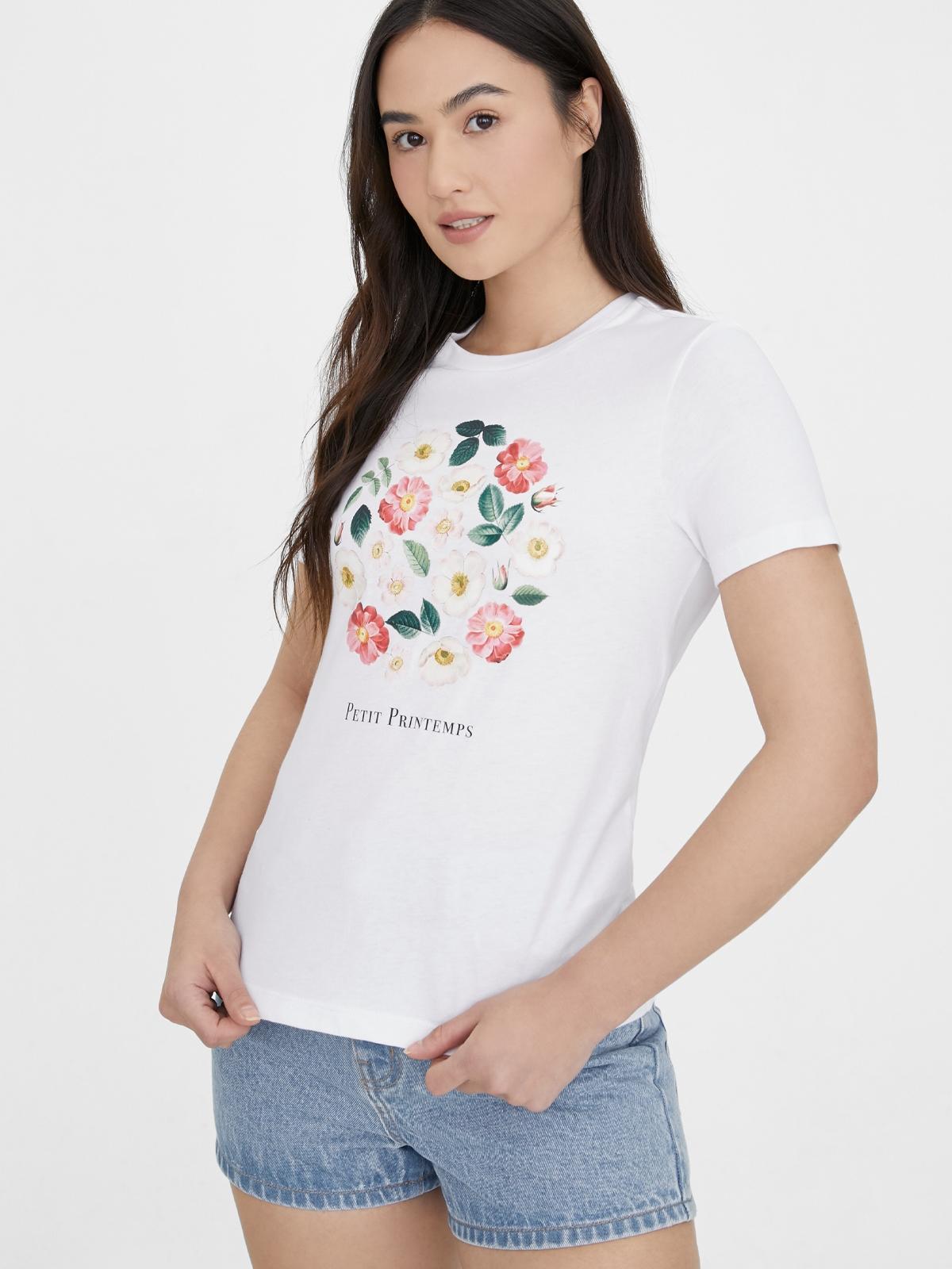 Sustainable Cotton Petit Printemps Tee - White Sustainable Cotton Petit Printemps Tee - White