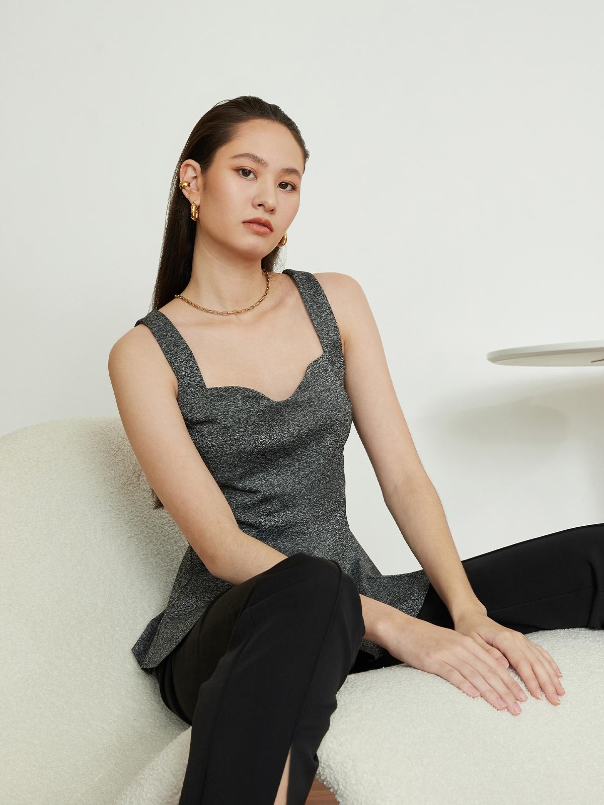 Flor Top - Dark Heather Grey