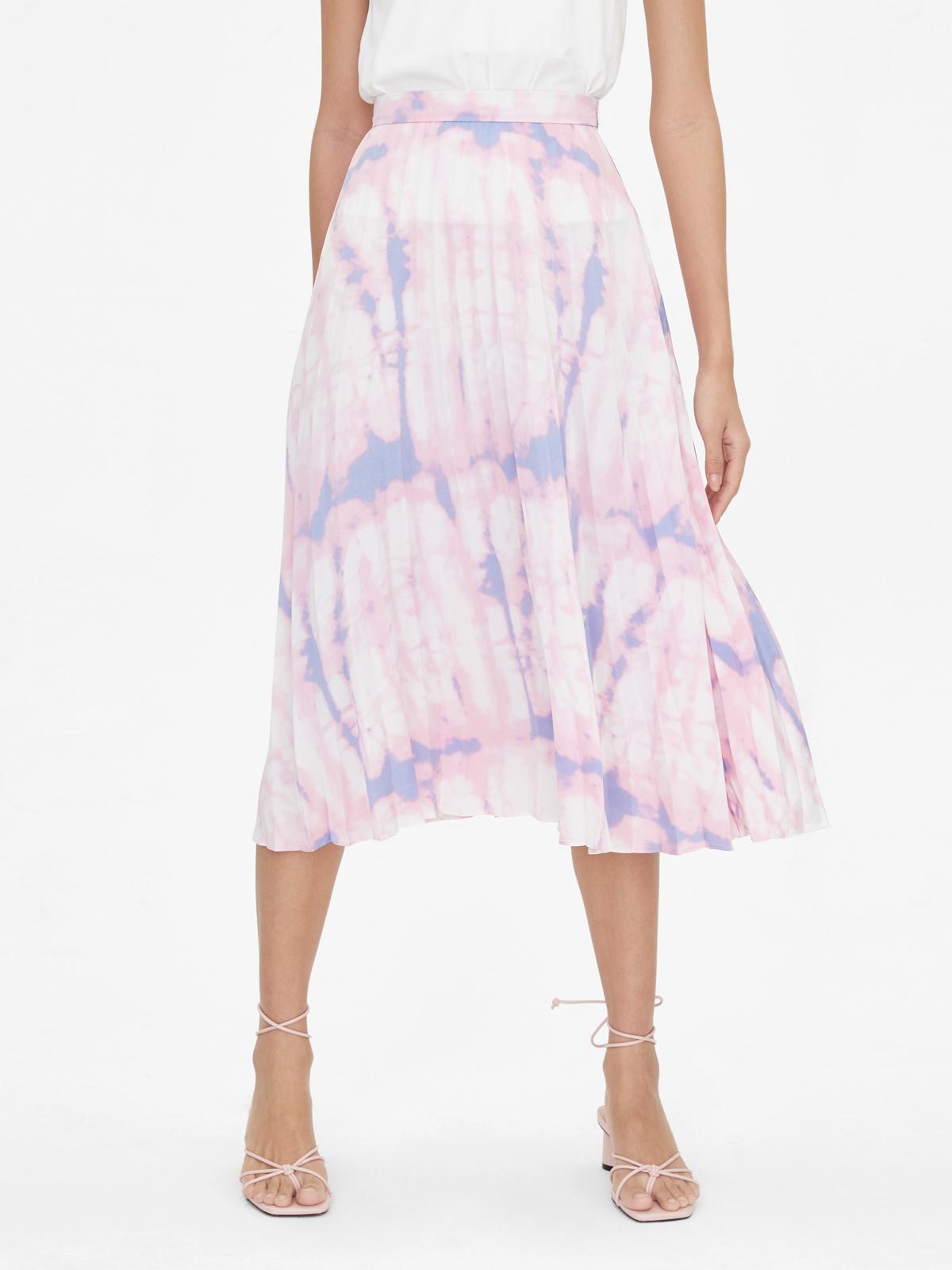 Tie Dye Pleated Skirt - Pink