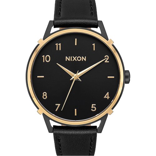 Nixon - Arrow Leather 38mm Watch - Black/Gold (A10913220)