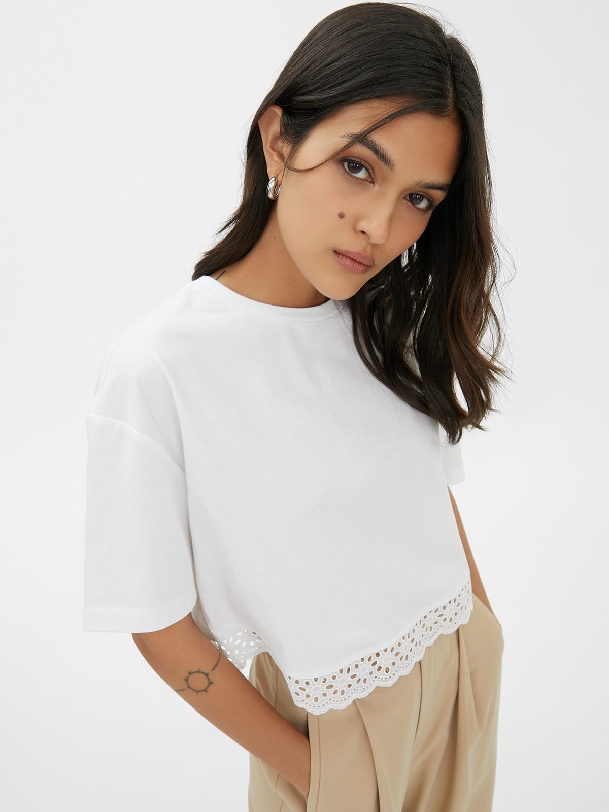 Sustainable Lace Crop Top - White