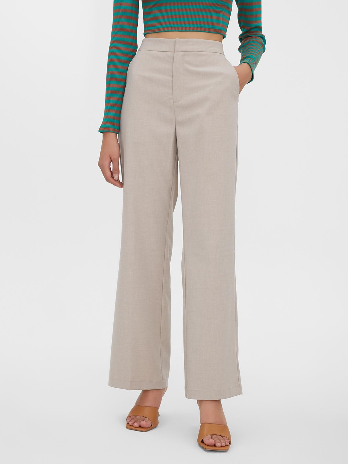Hight-Waisted Straight Cut Pants - Dark Khaki
