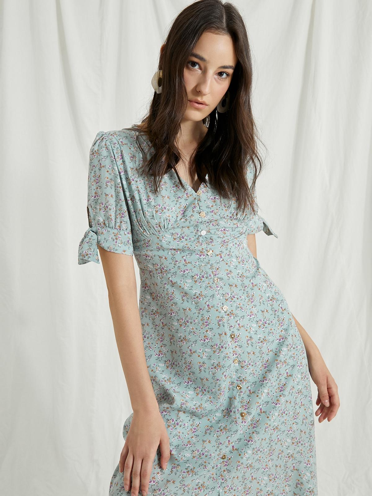 Floral Midi Dress - Mint