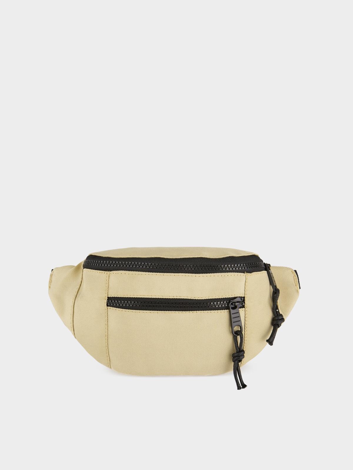 Double Zip Cross Body Bag - Beige