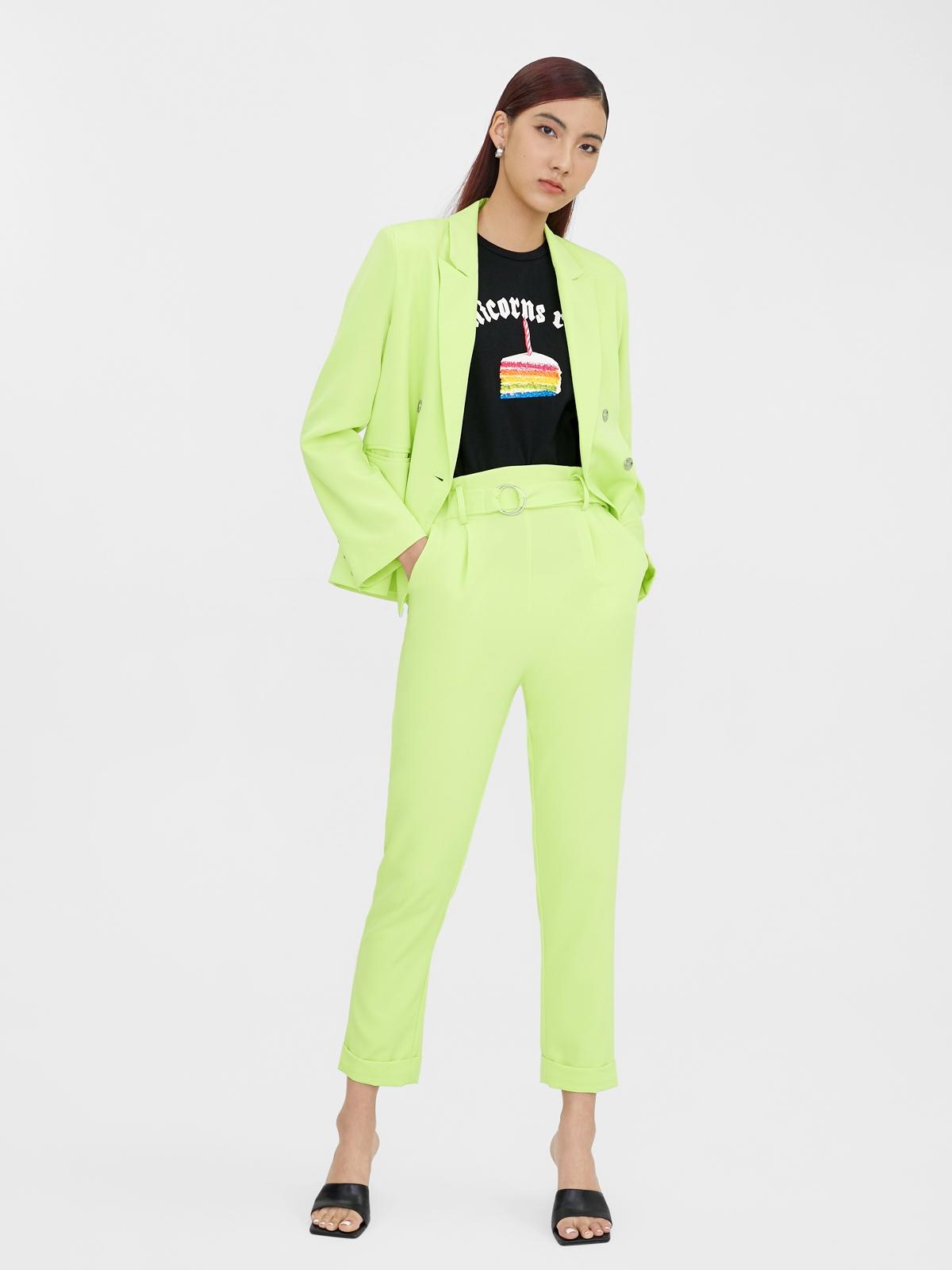 Belted Cigarette Pants - Green