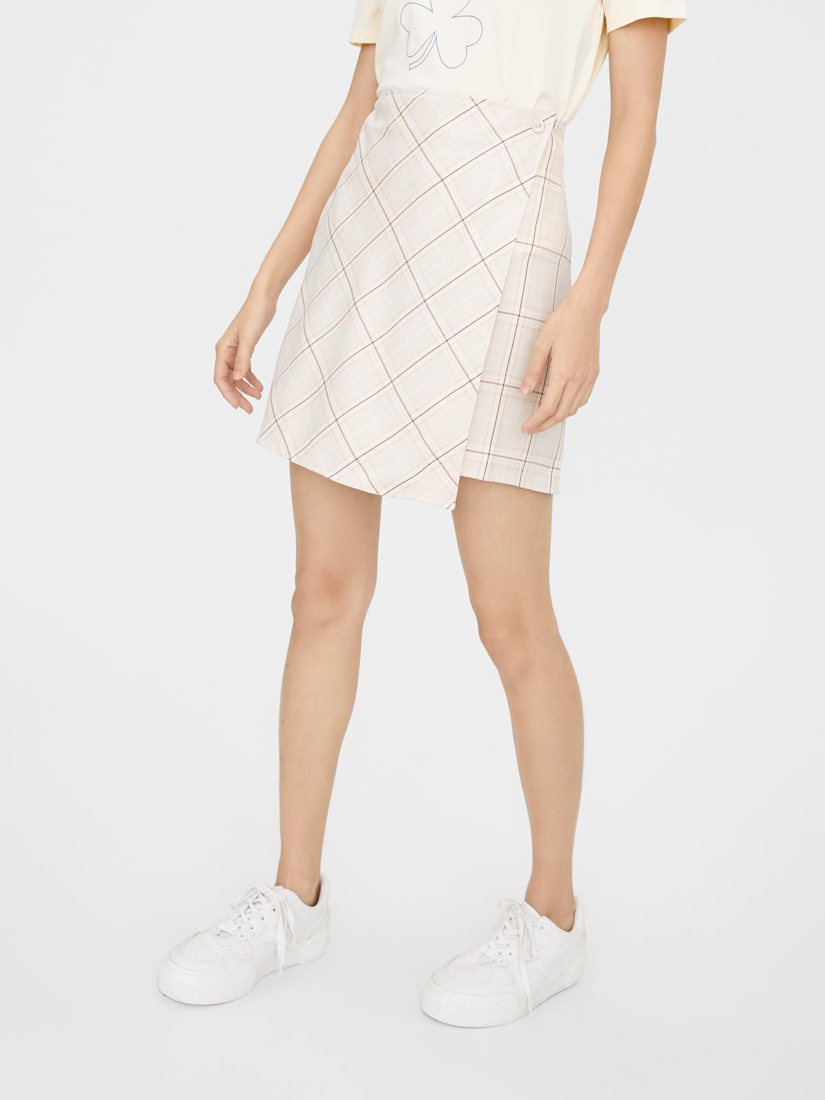 Tartan A Line Skirt - Beige