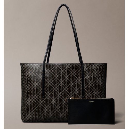 Allover Monogram Logo Tote Bag with Pouch