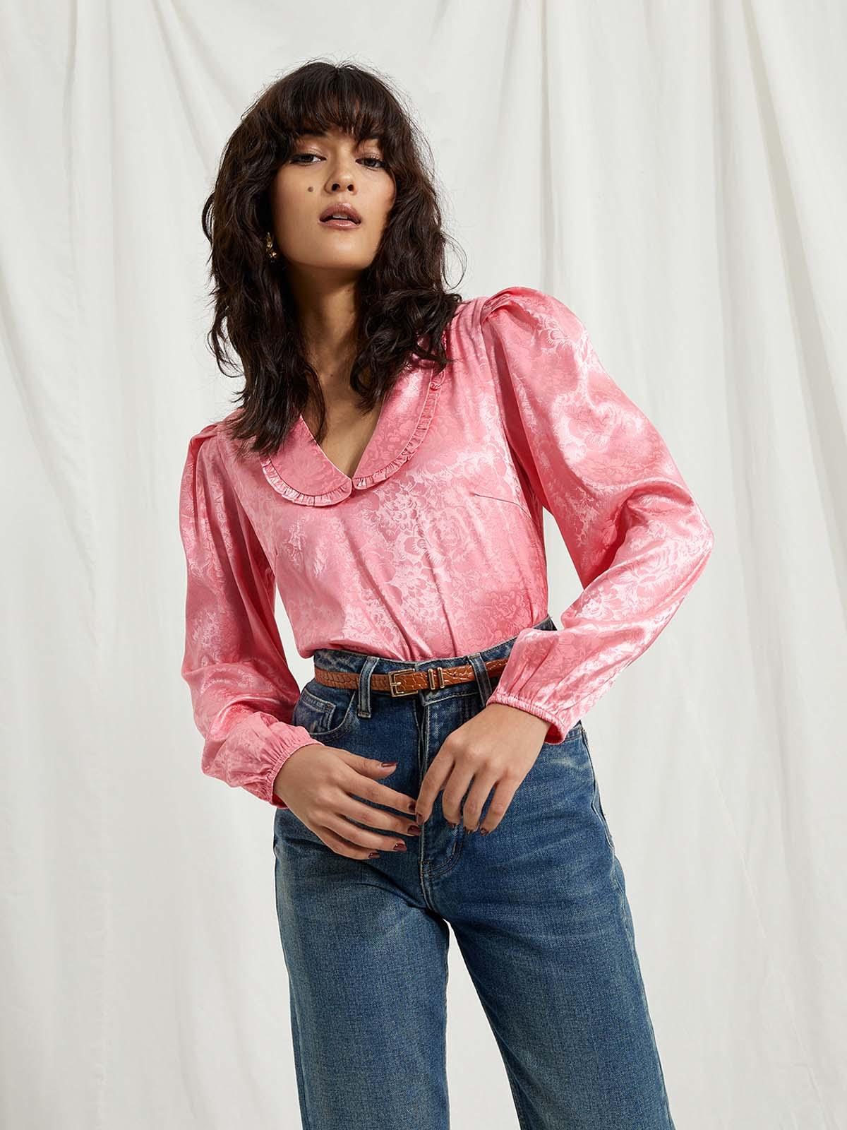 Peter Pan Collar Blouse - Pink