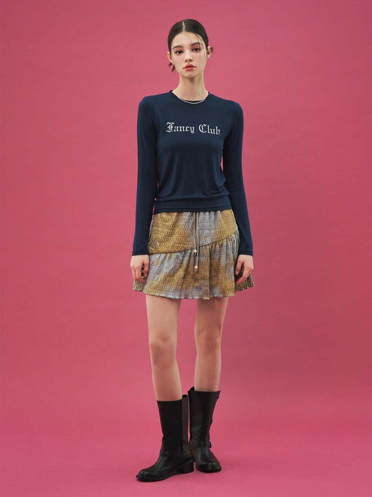 Nasty x [NF] Tie Dye Crease Mini Skirt - Grey