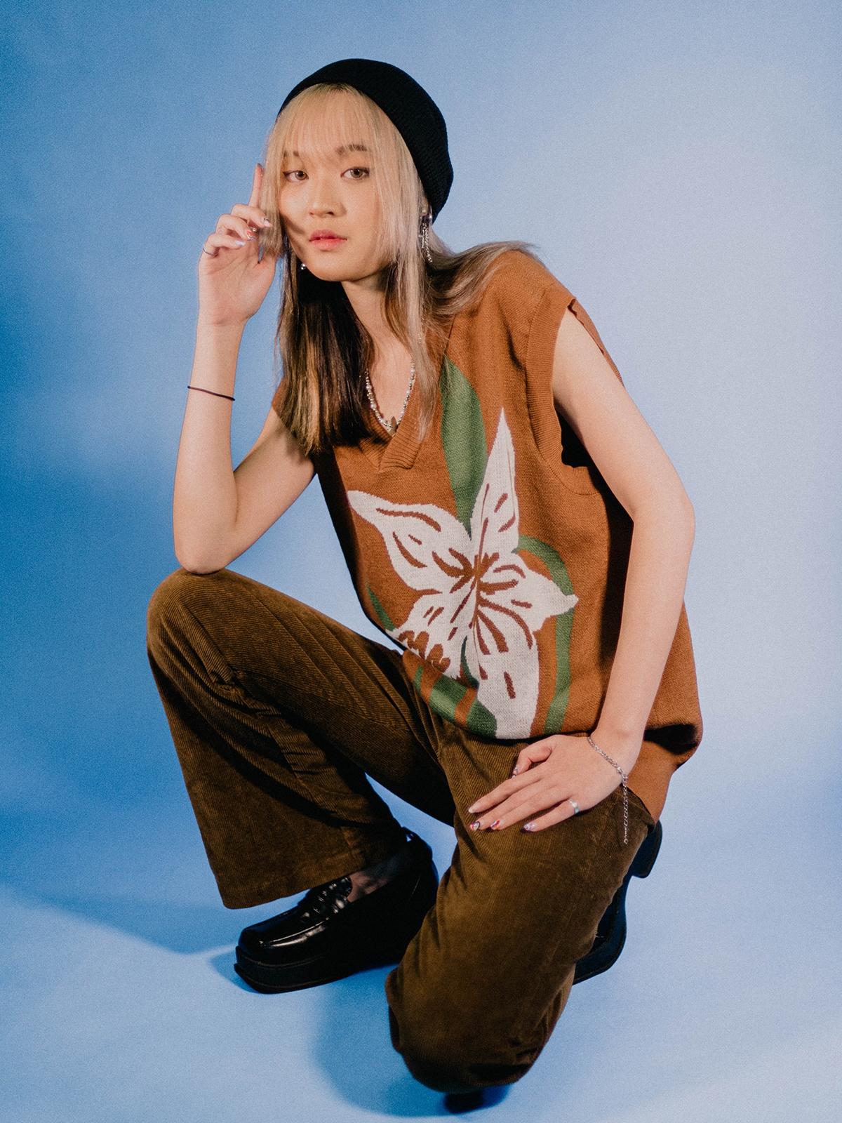 Lily Knitted Vest - Chestnut