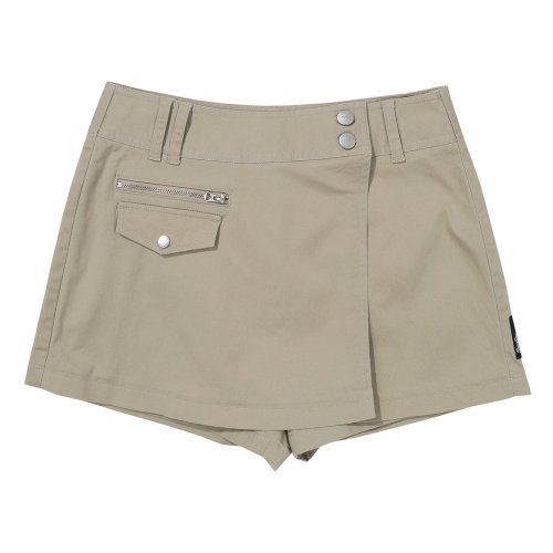 W Pocket Skirt Shorts - Beige