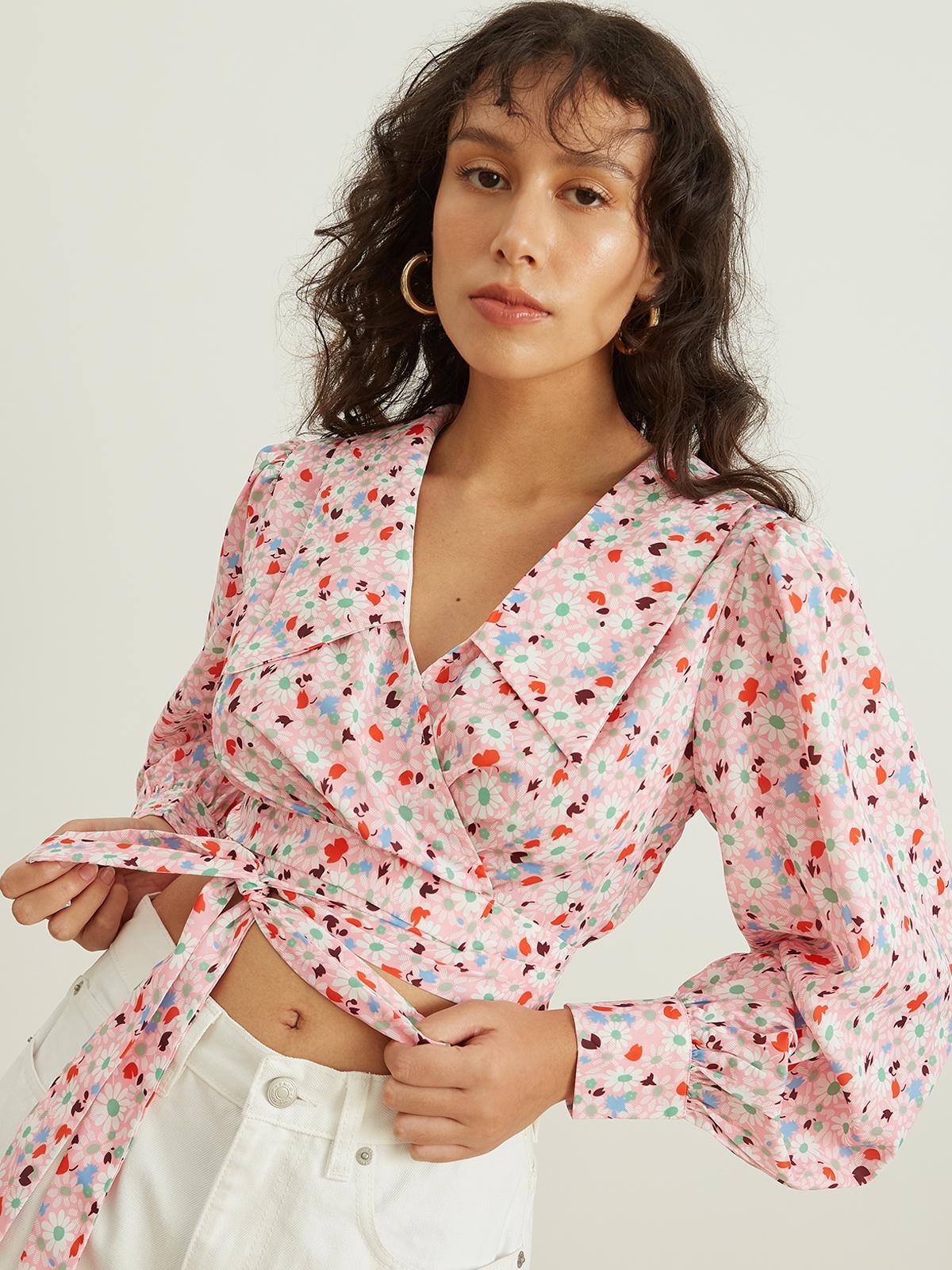 Floral Long Sleeve Shirt - Pink