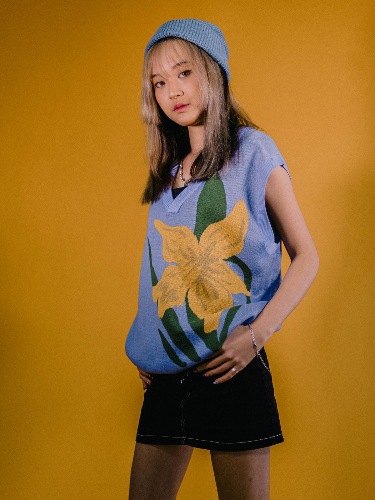 Lily Knitted Vest - Sky Blue