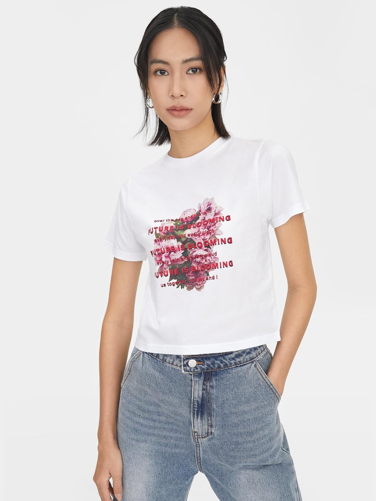 Sustainable Future Is Blooming Organic Cotton Graphic Tee - White