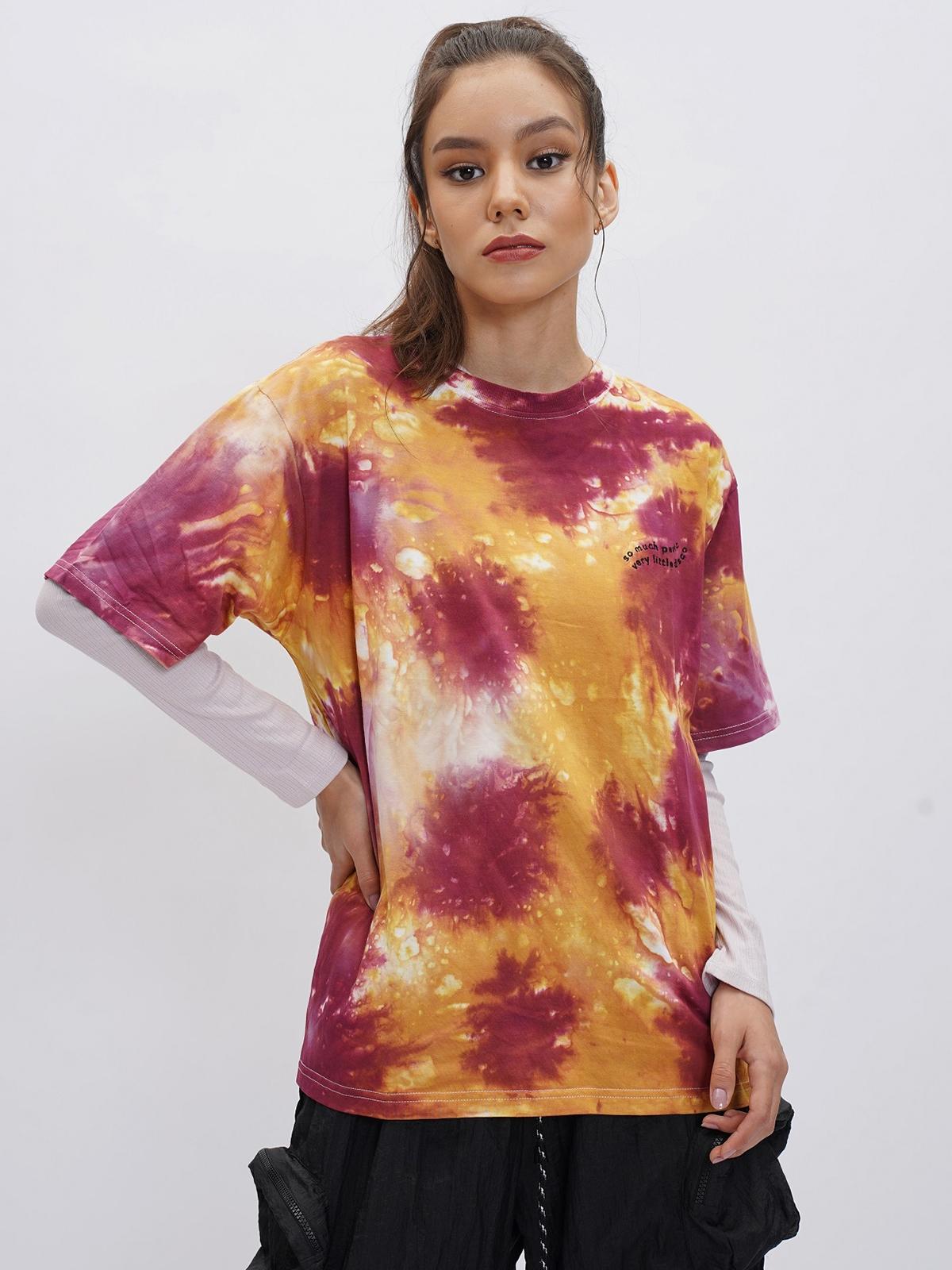 So Much Panic Tie Dye Tee - Yellow Purple