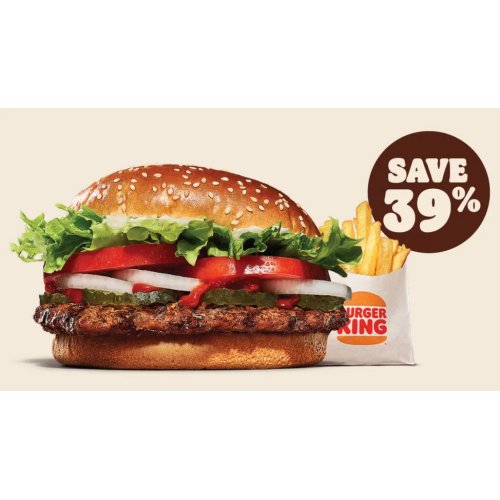 The King’s combo is here. Enjoy our iconic WHOPPER® with fries for $6.95.