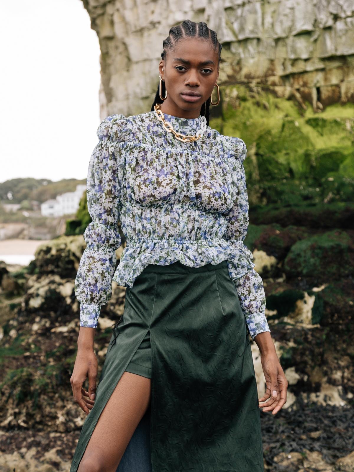 Ice Tundra Ruched Top - Navy