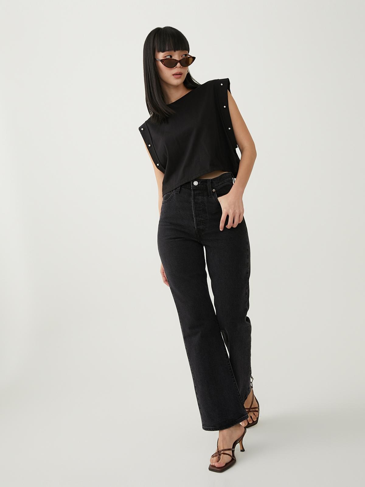 Sustainable Sleeveless Crop Top - ​Black