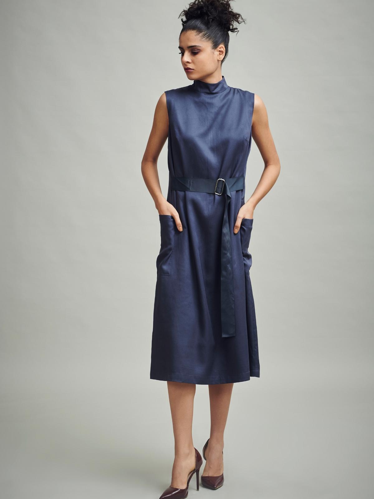 Buckle Up Dress - Steel