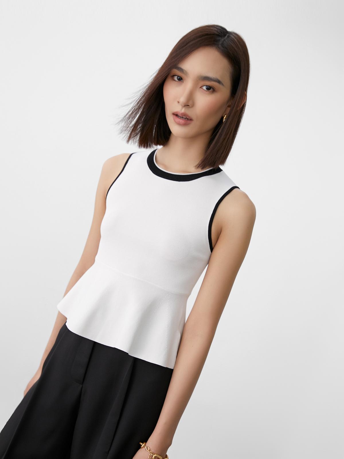 Flare Sleeveless Top - White